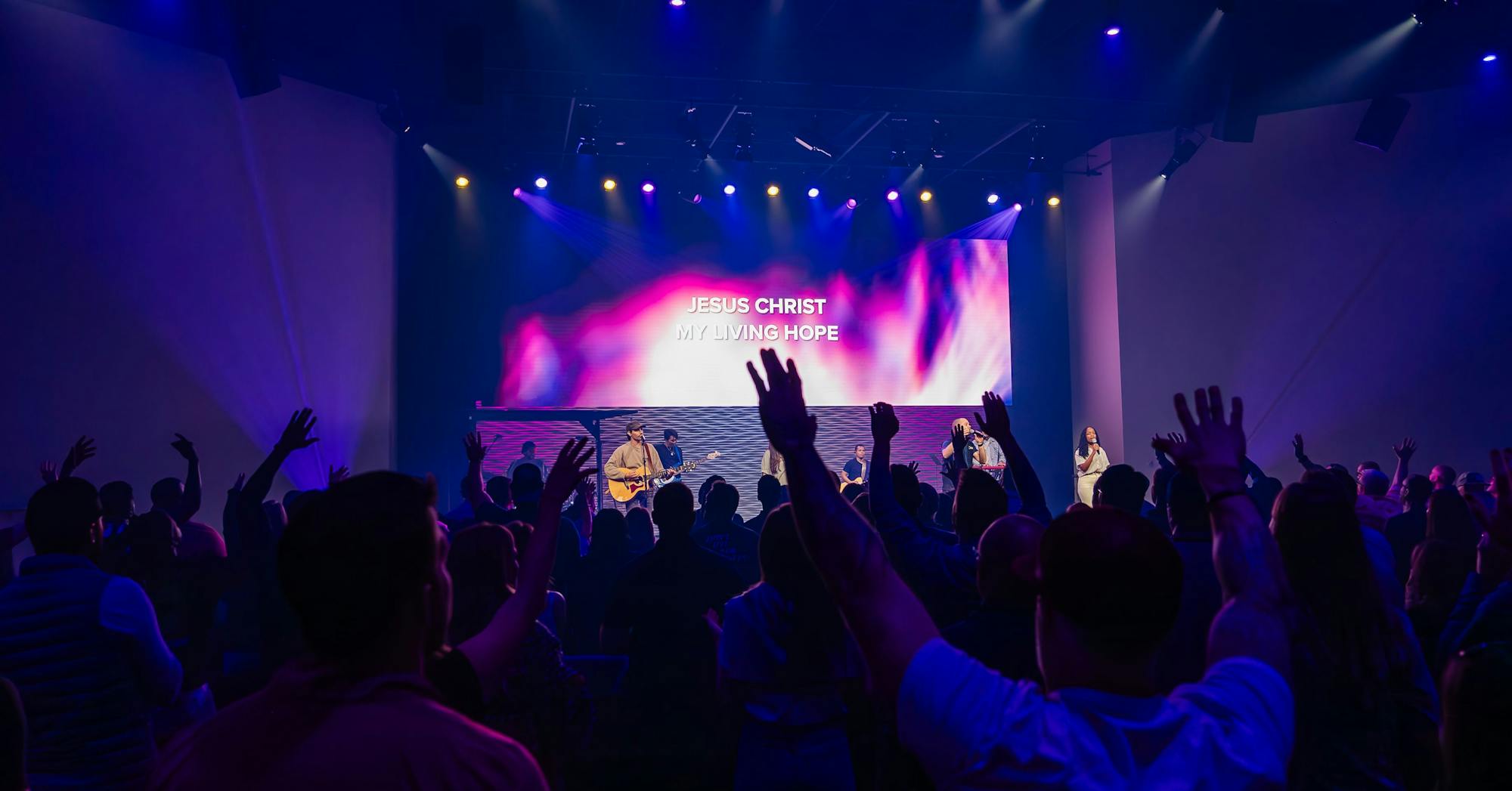 Worship during a main session at the Collaborative Conference