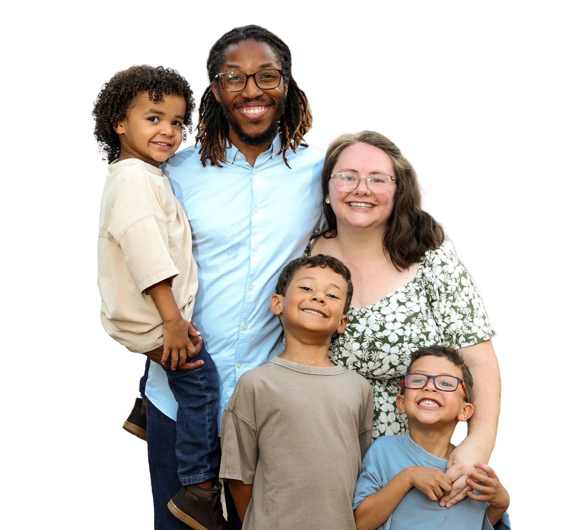 Julius and Brittany Tennal with their children
